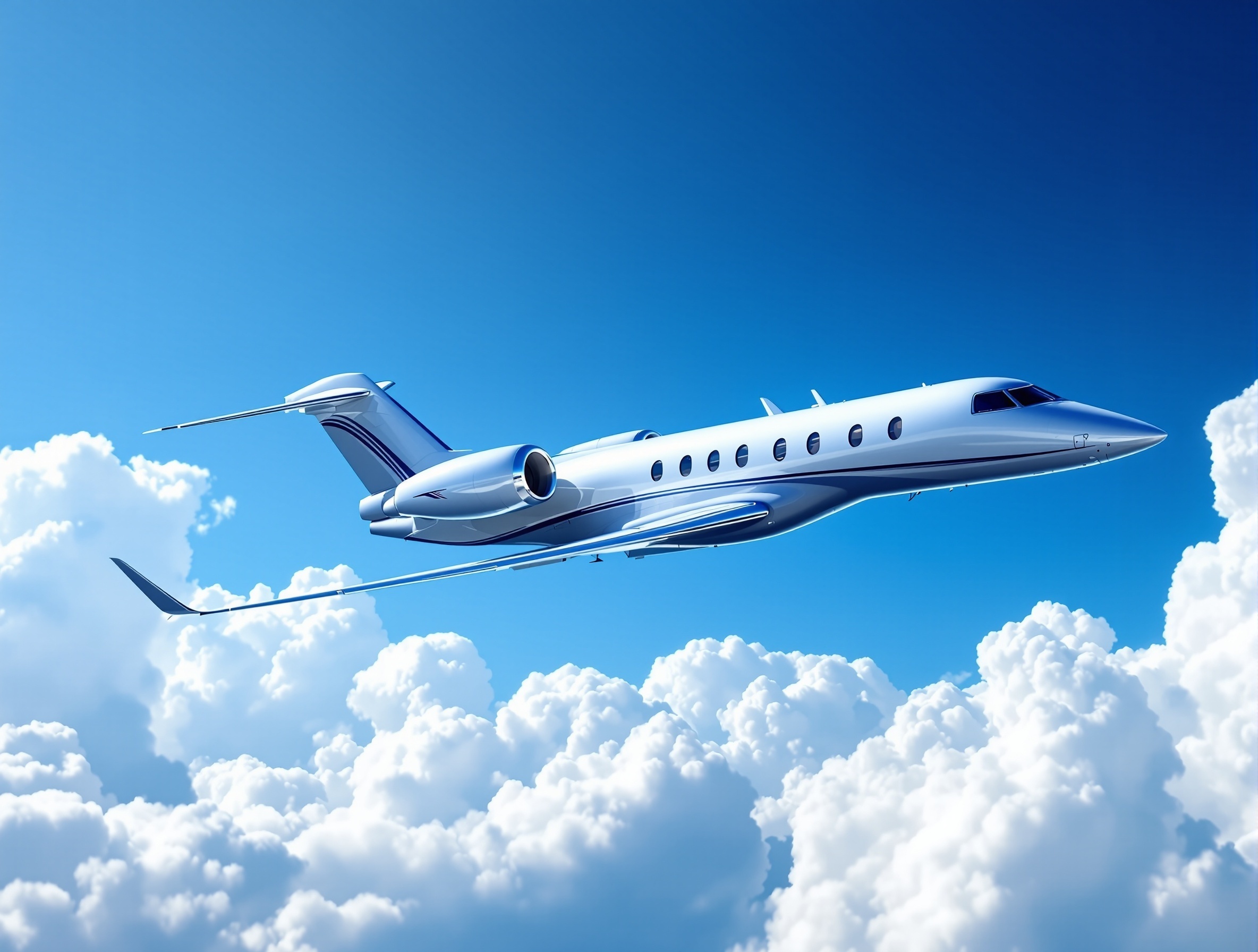 Business Jet in Flight